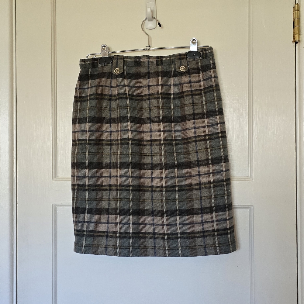 Vintage Bushwacker Wool Blend Plaid Skirt